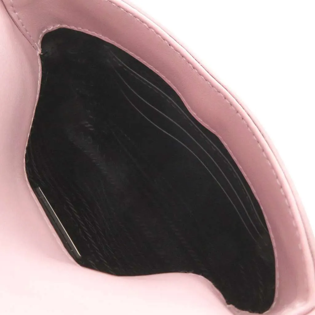 Prada Mini Brushed Leather Cleo Bag Pink Leather Never worn - Model View