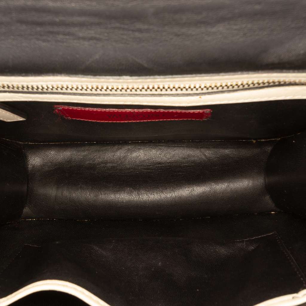 Valentino Small Tricolor Calfskin Rockstud Glam Lock Crossbody White Leather Good condition - Model View