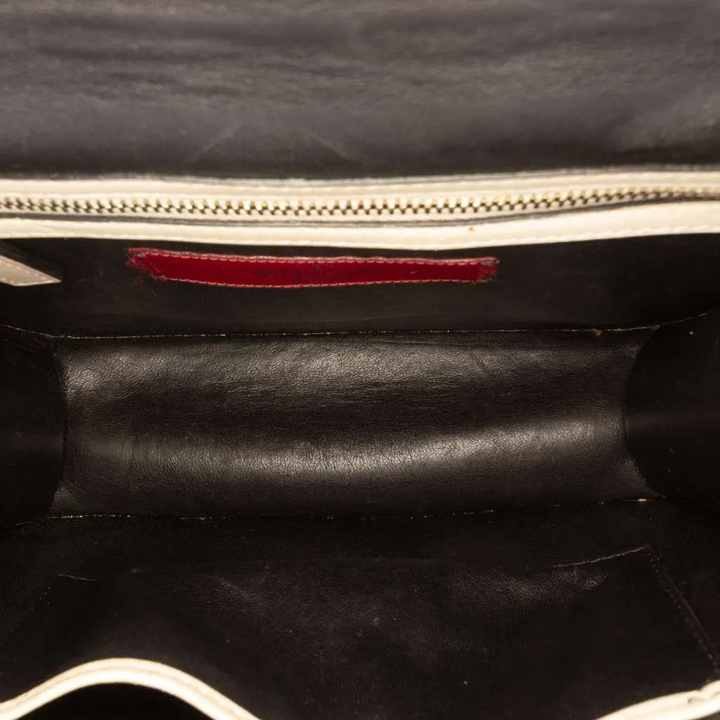 Valentino Small Tricolor Calfskin Rockstud Glam Lock Crossbody White Leather Very good - Model View