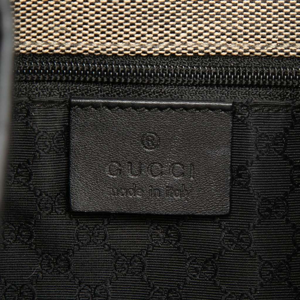 Gucci Canvas Jackie Drawstring Shoulder Bag Beige Canvas Good condition - Box View