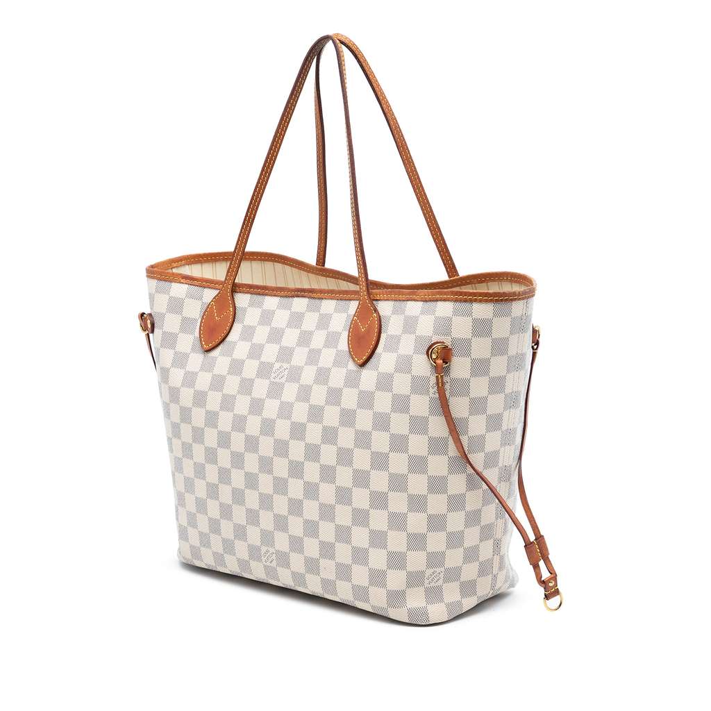 Louis Vuitton Damier Azur Neverfull MM White Good condition - Back View