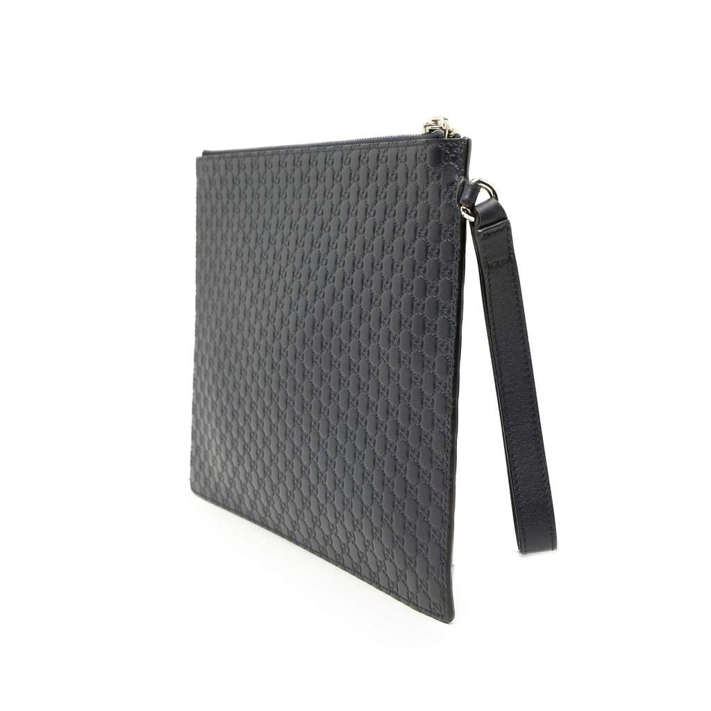 Gucci Microguccissima Clutch Black Leather Good condition - Back View