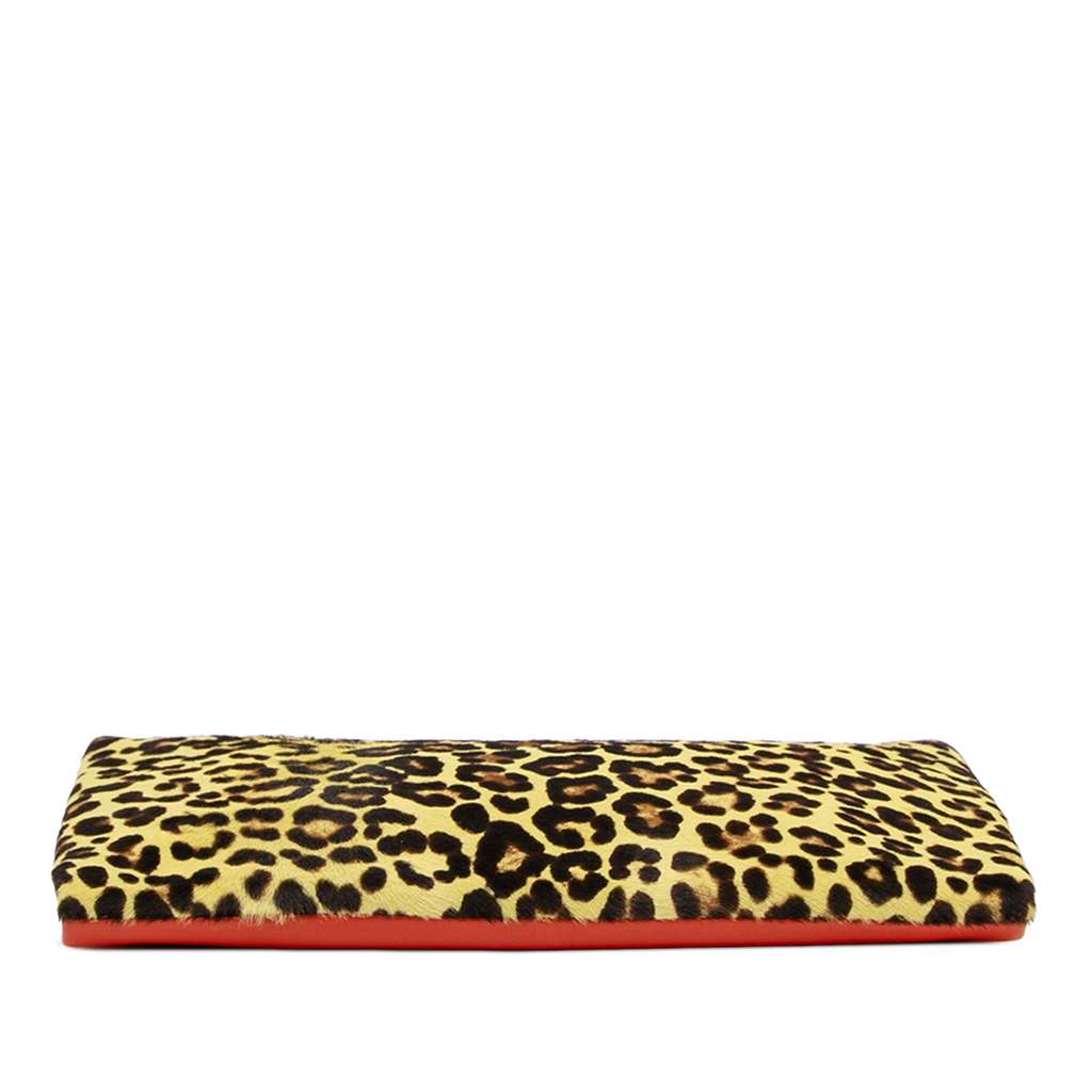 Marni Pony Hair and Calfskin Leopard Print Clutch Yellow Good condition - Inside View