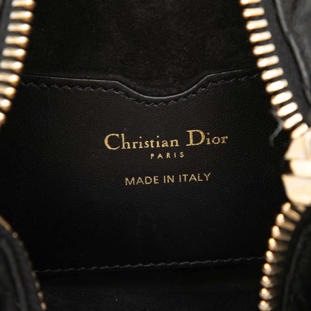 Dior Small Lambskin Cannage Dior Vibe Hobo Black Leather Good condition - Box View