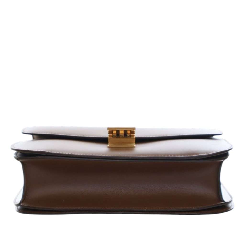 Celine Medium Calfskin Classic Box Brown Leather Good condition - Inside View