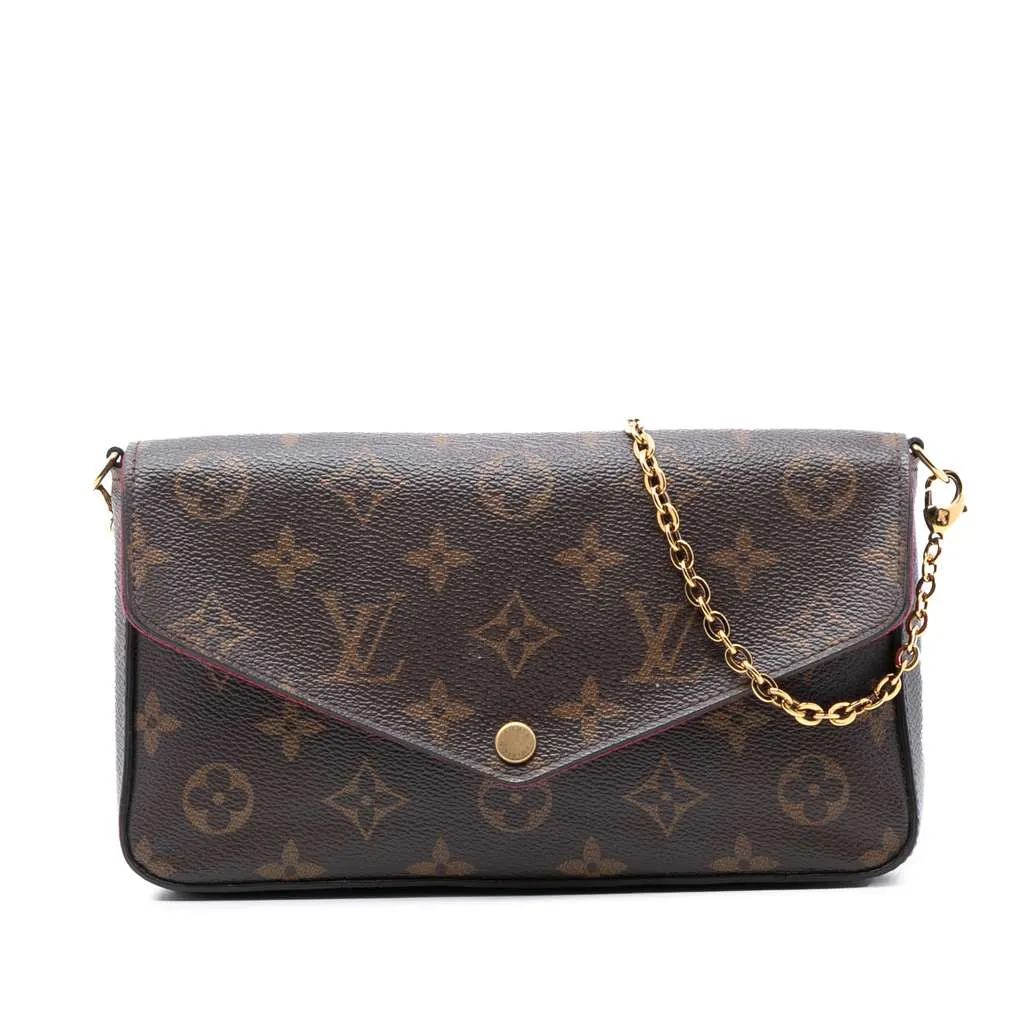 Louis Vuitton Monogram Pochette Felicie Brown Very good - Front View