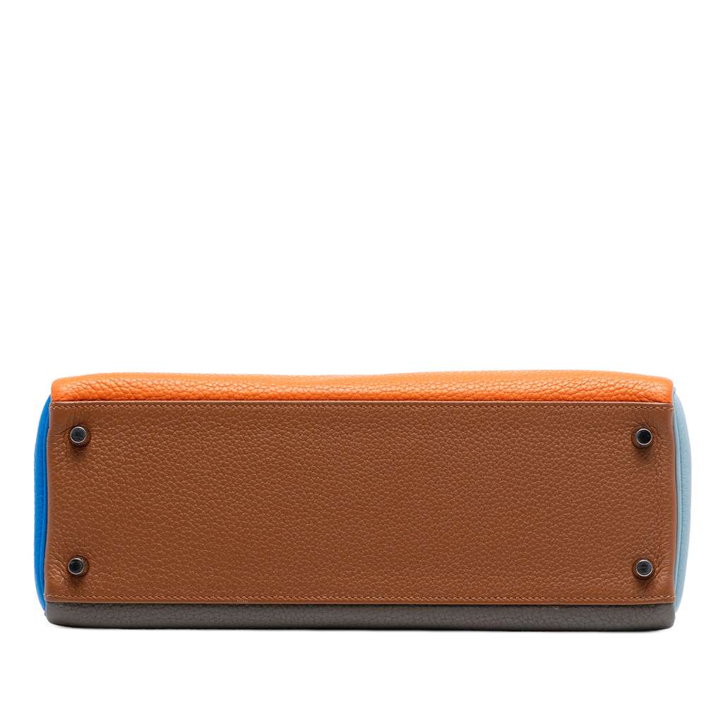 Hermès Clemence Arlequin Kelly II Retourne 32 Orange Leather Good condition - Inside View