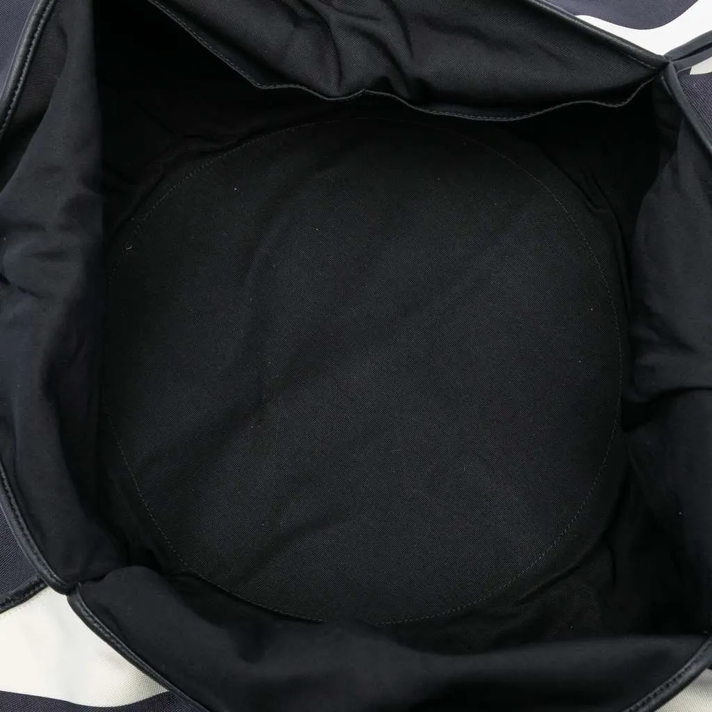 Chanel CC Canvas Stripe Tote Black Canvas Very good - Model View