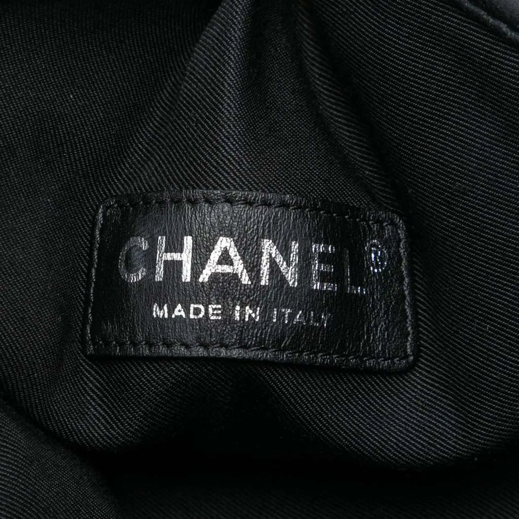 Chanel CC Canvas Stripe Tote Black Canvas Very good - Box View