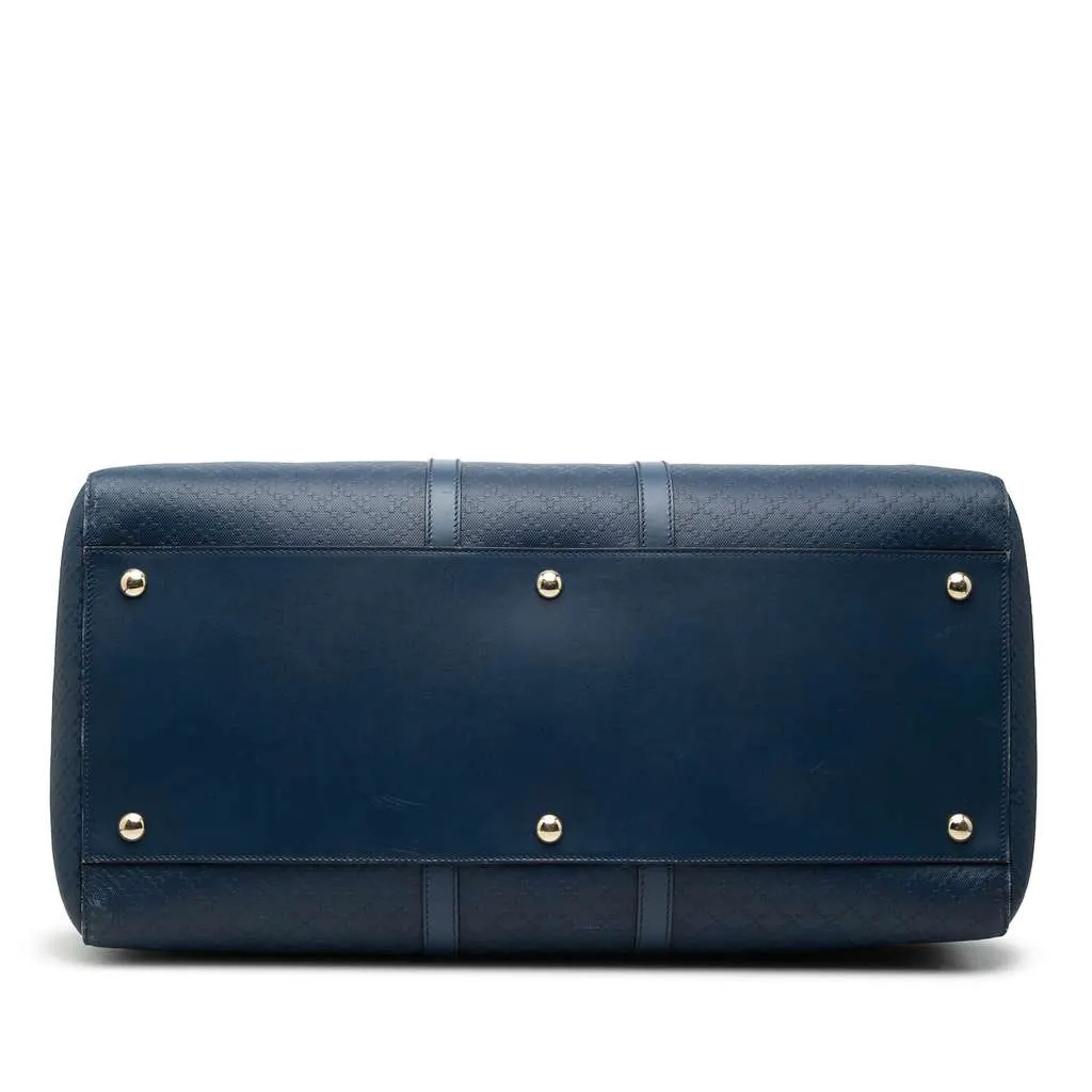 Gucci Large Diamante Bright Leather Carry On Duffle Bag Blue Leather Very good - Inside View