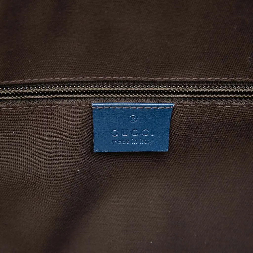 Gucci Large Diamante Bright Leather Carry On Duffle Bag Blue Leather Very good - Box View