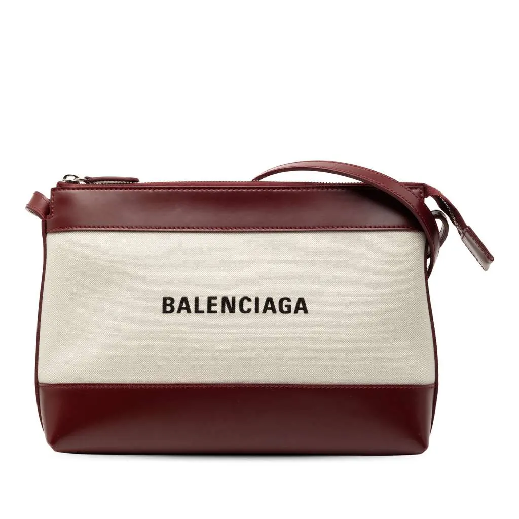 Balenciaga Canvas Logo Crossbody Brown Canvas Very good - Front View