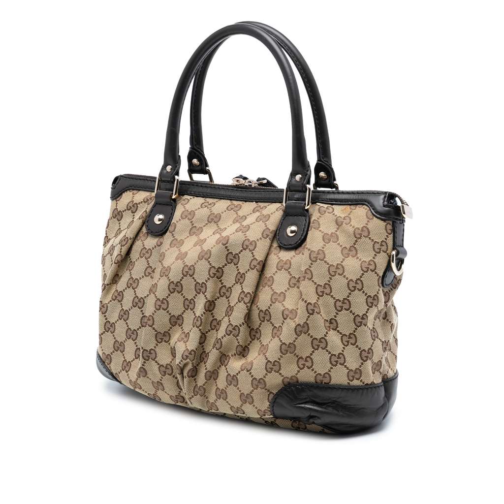 Gucci GG Canvas Sukey Satchel Beige Very good condition - Back View