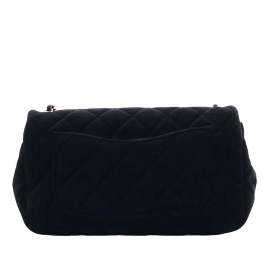 Chanel Mini Rectangular Classic Velvet Pearl Crush Single Flap Black Velvet Very good - Back View