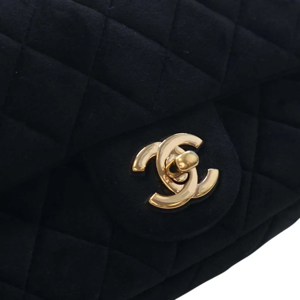 Chanel Mini Rectangular Classic Velvet Pearl Crush Single Flap Black Velvet Very good - Box View