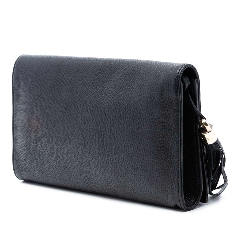 Gucci Leather Soho Disco Clutch Black Leather Good condition - Back View