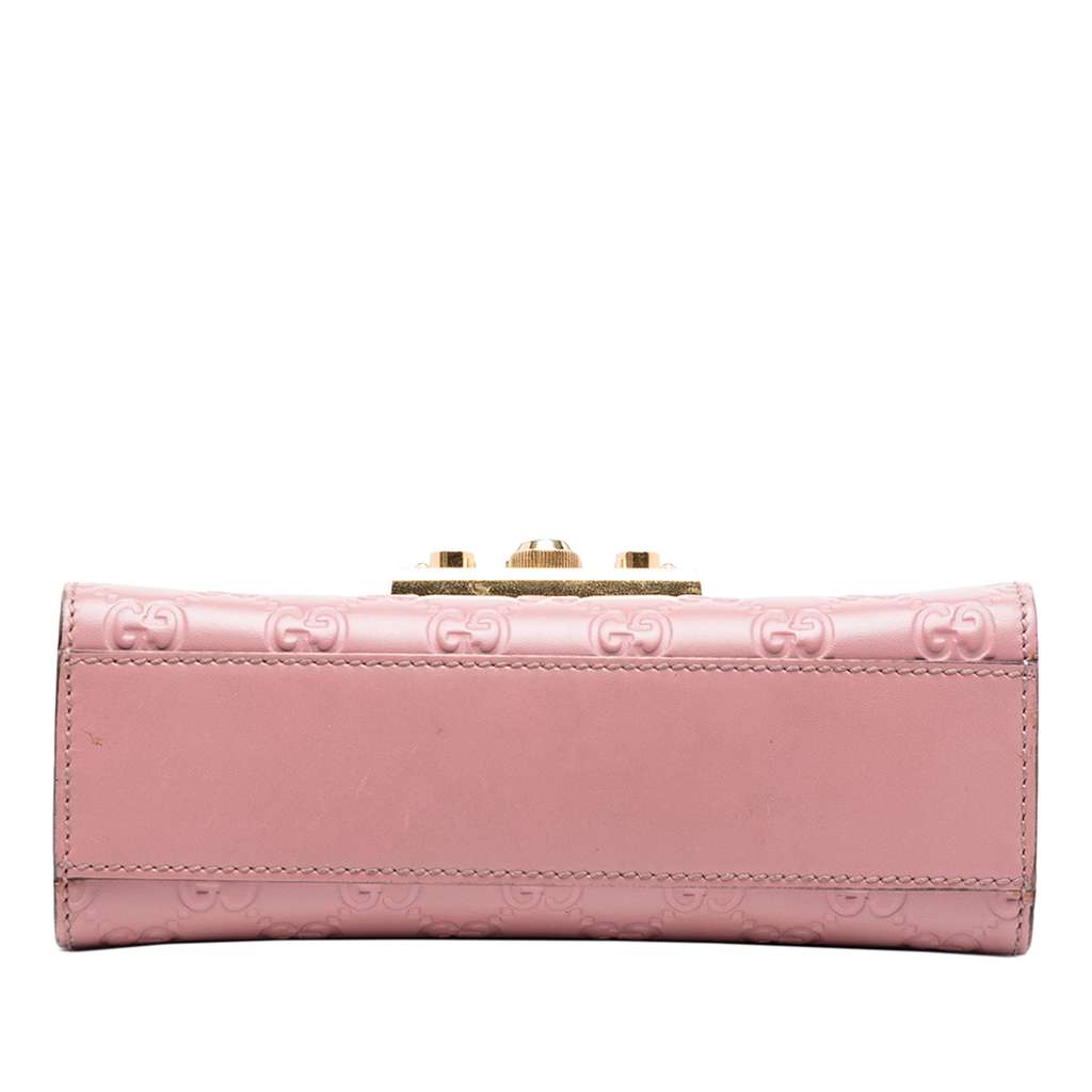 Gucci Small Guccissima Padlock Crossbody Pink Leather Good condition - Inside View