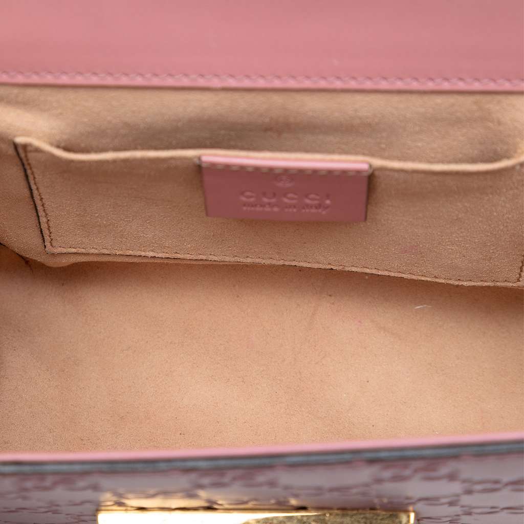 Gucci Small Guccissima Padlock Crossbody Pink Leather Good condition - Model View