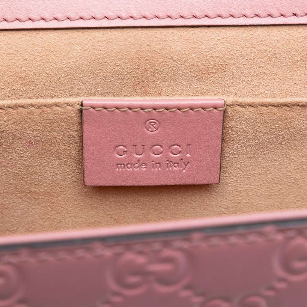 Gucci Small Guccissima Padlock Crossbody Pink Leather Good condition - Box View