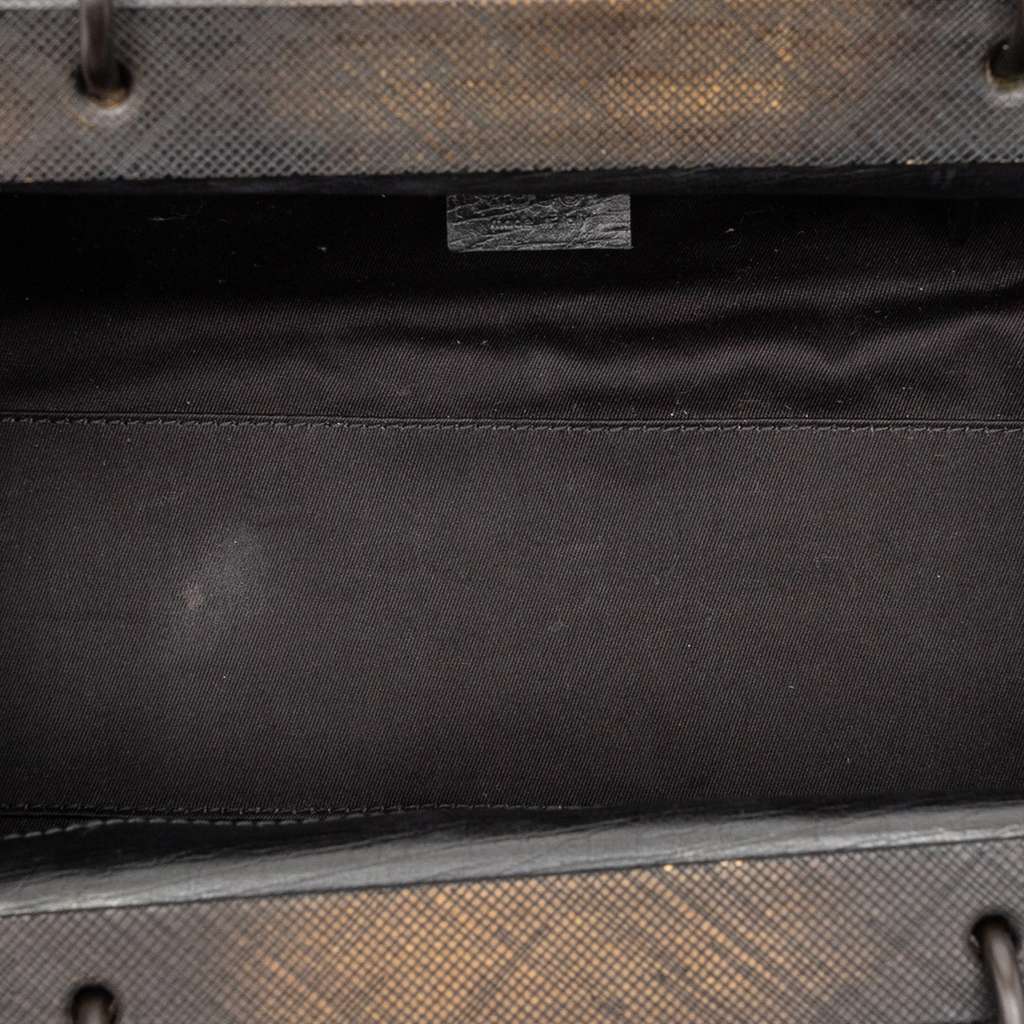 Gucci GG Canvas Wood Frame Handbag Black Canvas Good condition - Model View