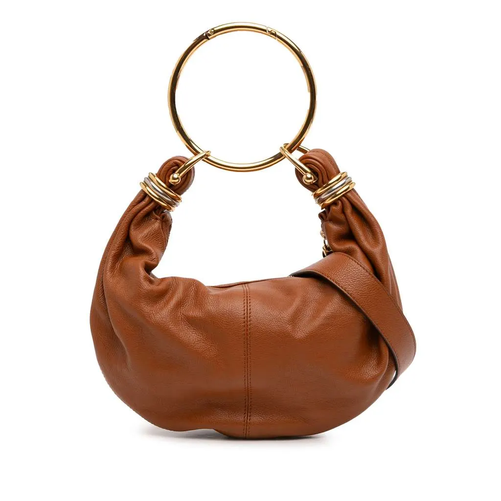 Chloé Small Leather Bracelet Hobo Brown Leather Very good - Front View