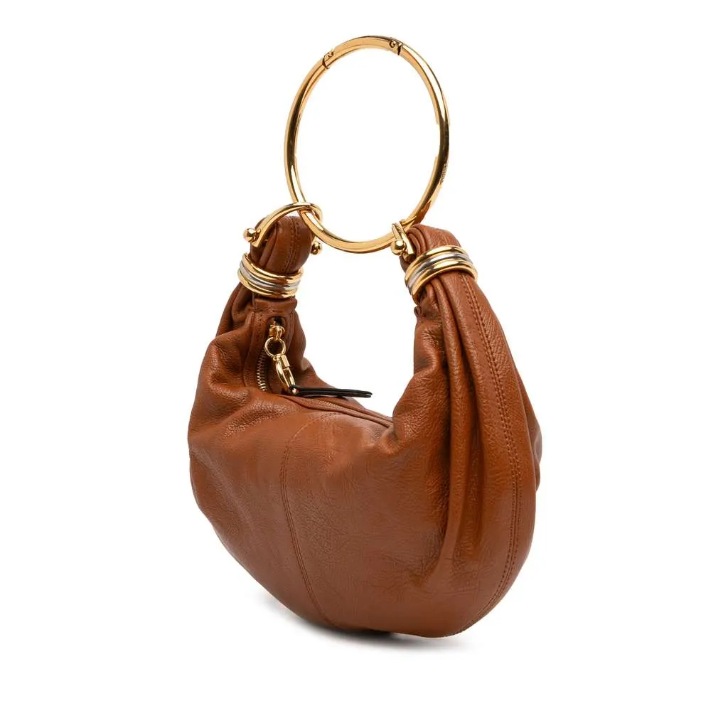 Chloé Small Leather Bracelet Hobo Brown Leather Very good - Back View