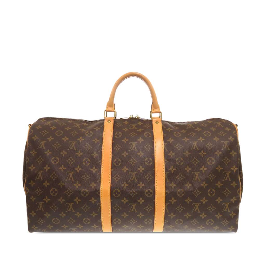 Louis Vuitton Monogram Keepall Bandouliere 55 Brown Good condition - Back View