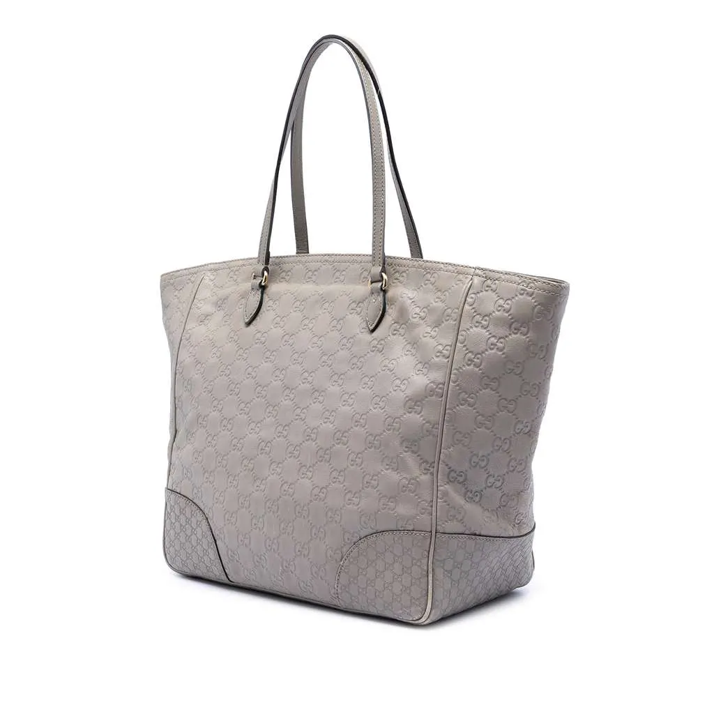 Gucci Guccissima Bree Tote Grey Leather Very good - Back View