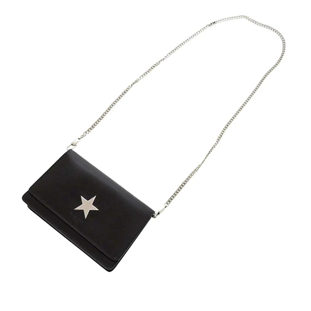 Givenchy Leather Pandora Star Wallet on Chain Black Leather Very good - Box View