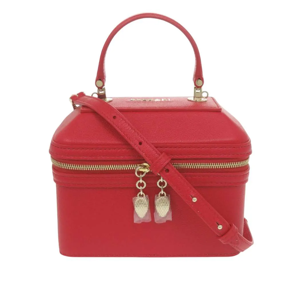 Bvlgari Leather Serpenti Forever Vanity Bag Red Leather Very good - Front View