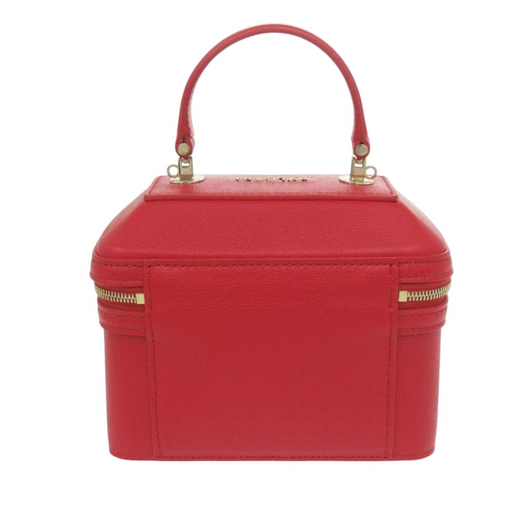 Bvlgari Leather Serpenti Forever Vanity Bag Red Leather Good condition - Back View