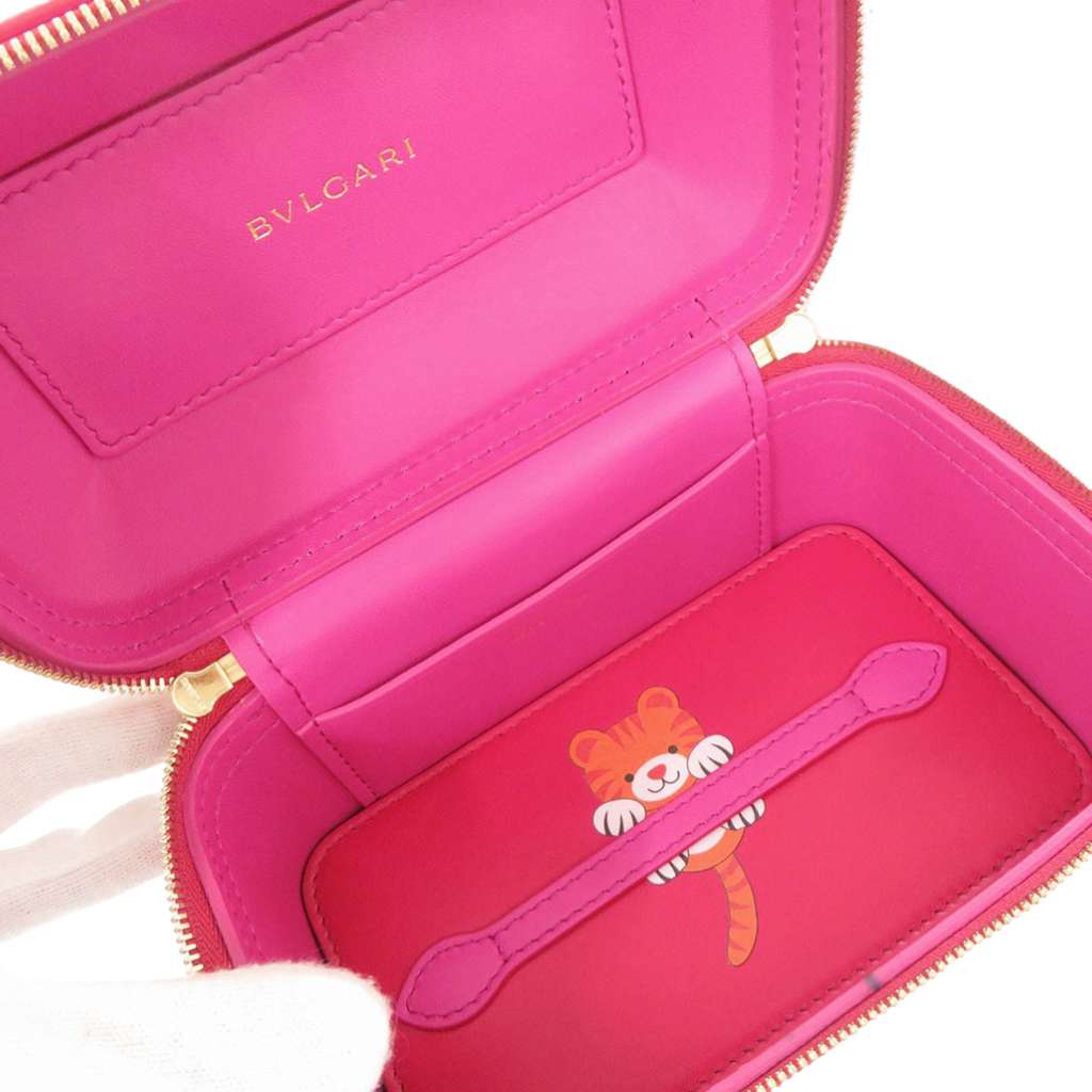 Bvlgari Leather Serpenti Forever Vanity Bag Red Leather Good condition - Box View