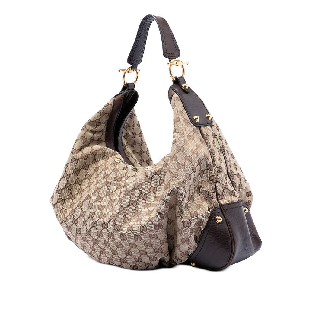 Gucci Large GG Canvas Jockey Hobo Beige Good condition - Back View