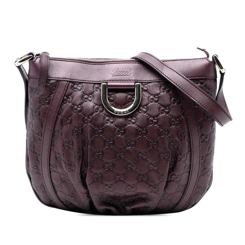 Gucci Metallic Guccissima Abbey D Ring Crossbody Purple Leather Very good - Front View