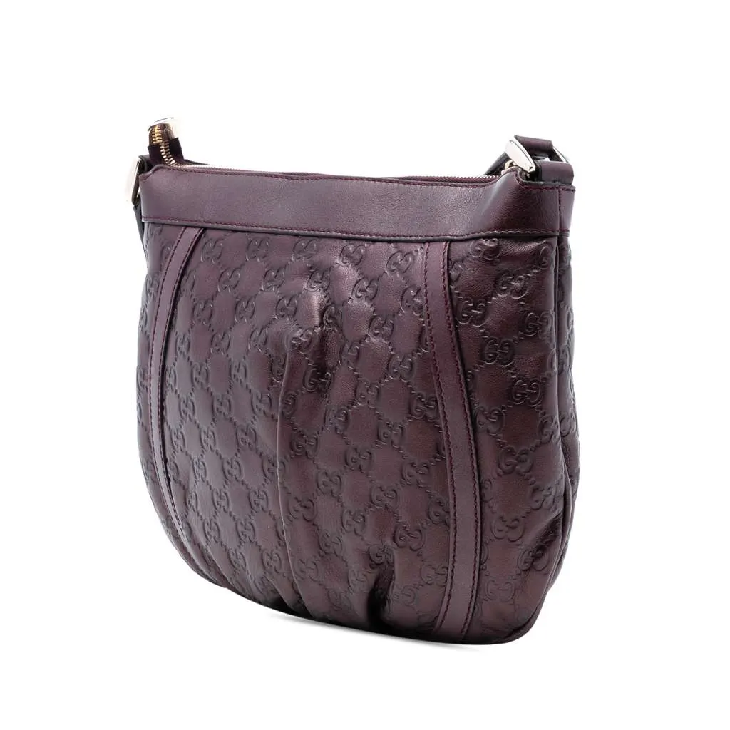 Gucci Metallic Guccissima Abbey D Ring Crossbody Purple Leather Very good - Back View