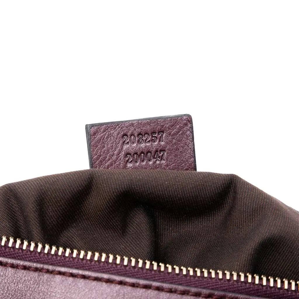 Gucci Metallic Guccissima Abbey D Ring Crossbody Purple Leather Very good - Box View