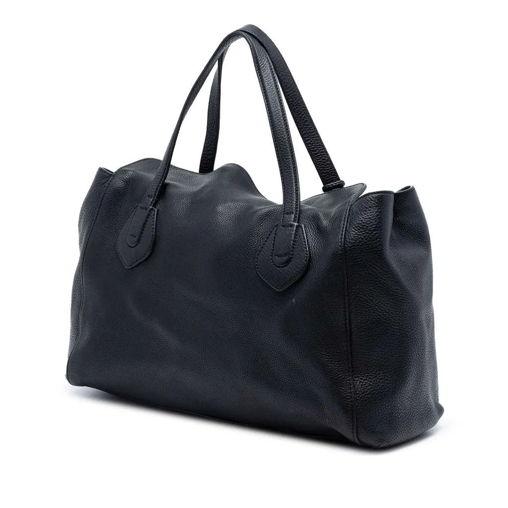 Gucci Pebbled Leather Lady Tassel Tote Black Leather Good - Back View