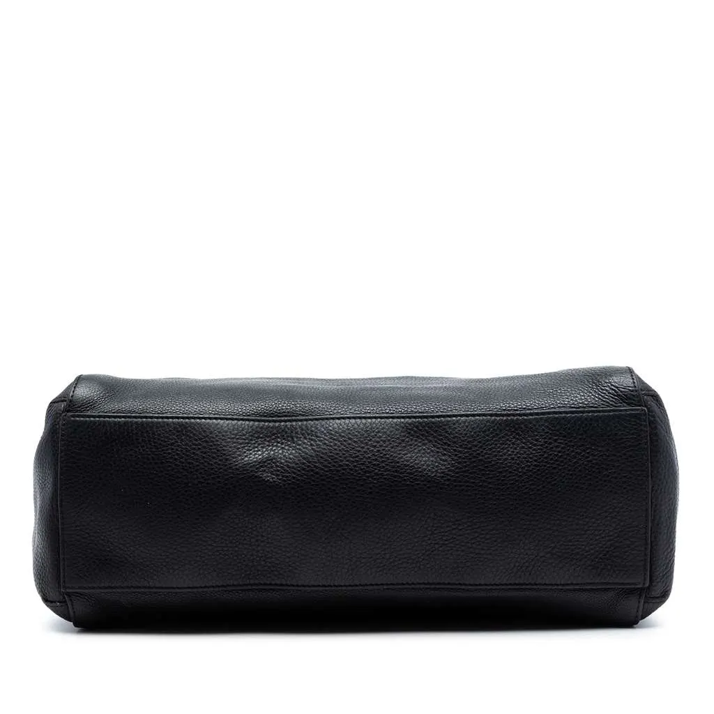 Gucci Pebbled Leather Lady Tassel Tote Black Leather Good - Inside View