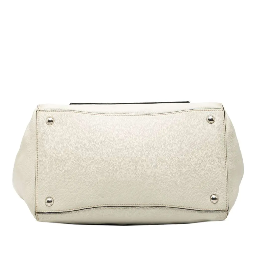 Prada Vitello Daino Front Pocket Open Convertible Tote White Leather Very good - Inside View