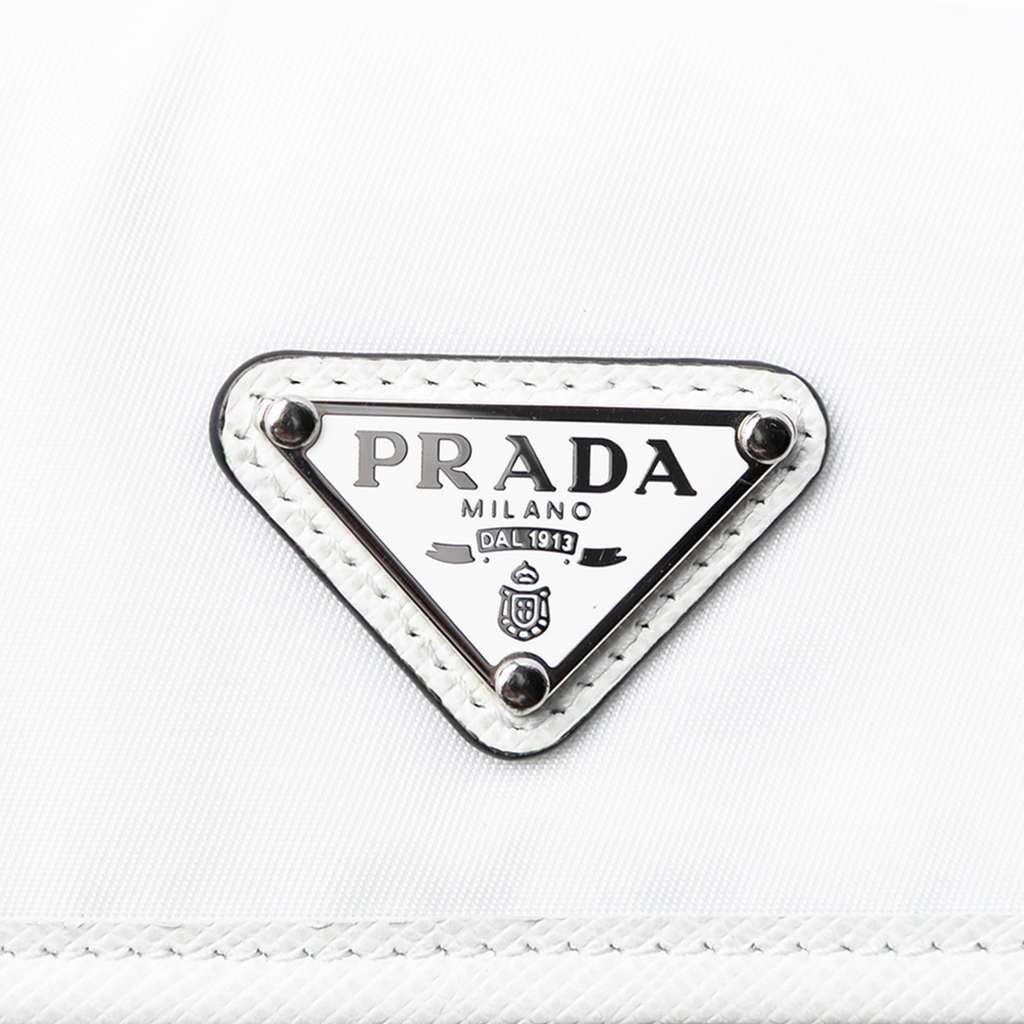 Prada Saffiano Trimmed Re Nylon Smartphone Case White Good condition - Box View