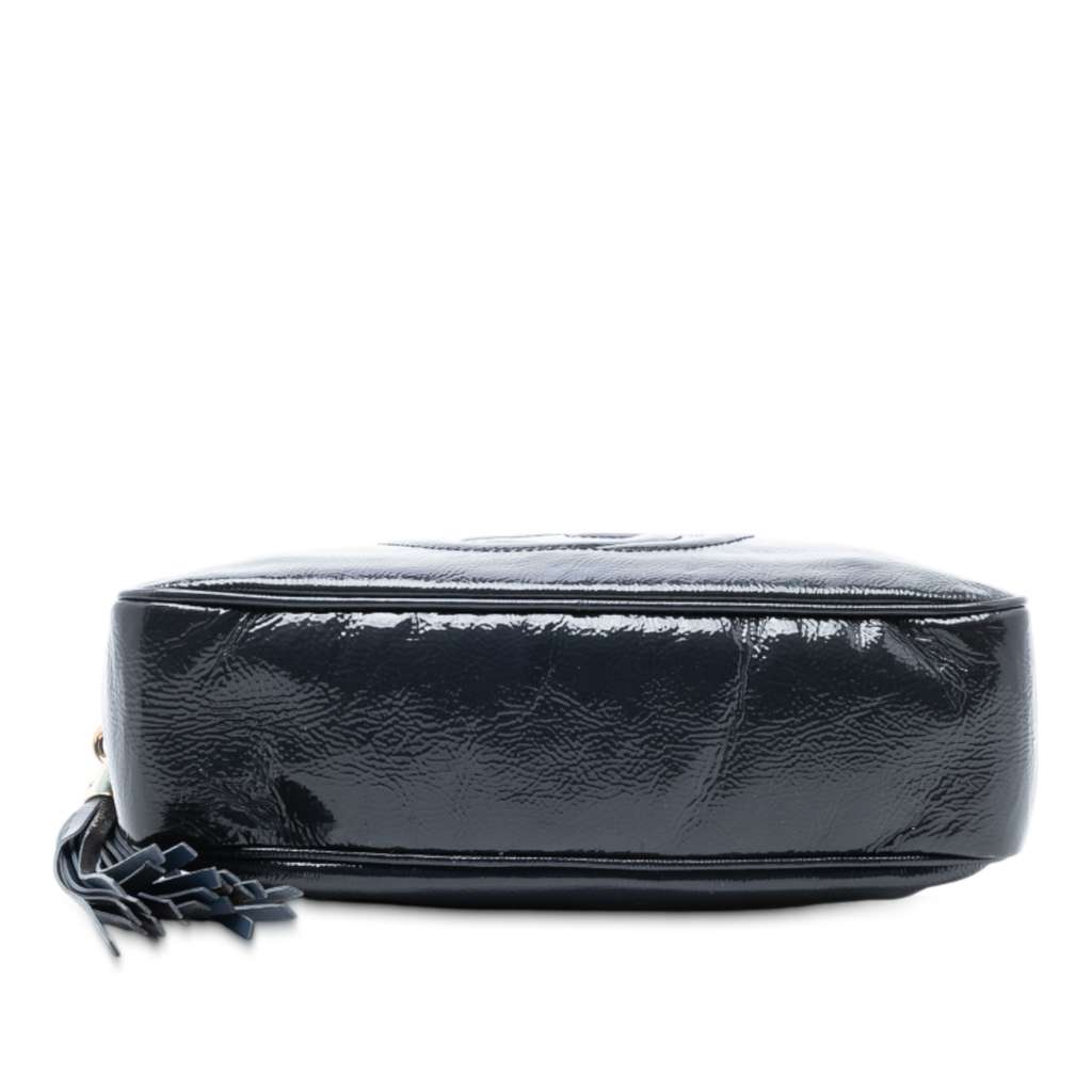 Gucci Patent Soho Chain Zip Shoulder Bag Blue Leather Very good condition - Inside View