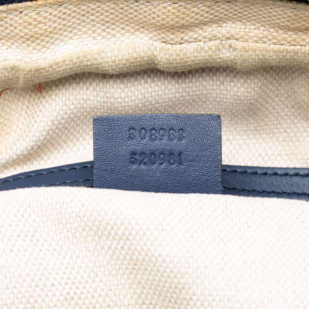 Gucci Patent Soho Chain Zip Shoulder Bag Blue Leather Very good condition - Box View