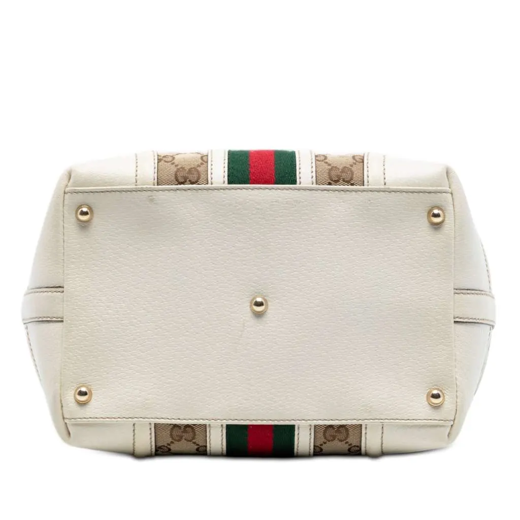 Gucci GG Canvas Web Treasure Handbag Beige Very good - Inside View