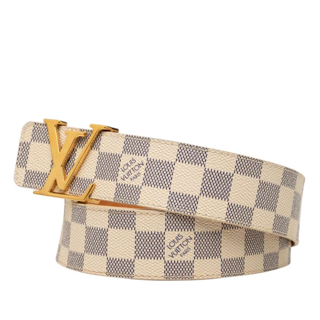 Louis Vuitton Damier Azur Initiales Belt Beige Good condition - Back View