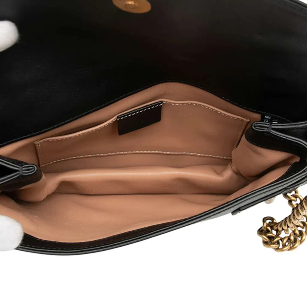 Gucci Mini Queen Margaret Broadway Leather Satchel Black Leather Very good - Model View
