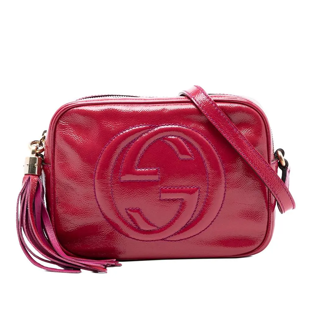 Gucci Patent Soho Disco Crossbody Pink Leather Very good - Front View
