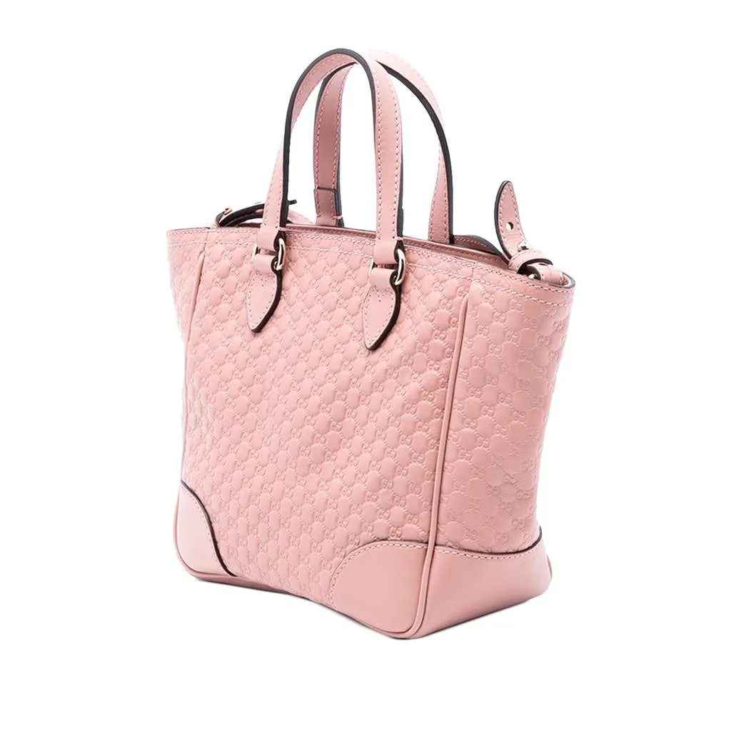 Gucci Small Microguccissima Bree Satchel Pink Leather Very good - Back View