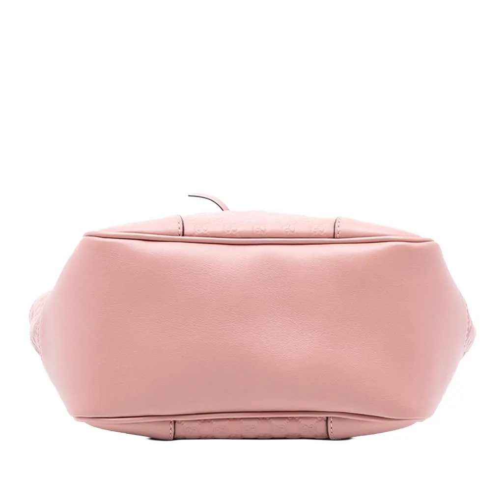 Gucci Small Microguccissima Bree Satchel Pink Leather Very good - Inside View