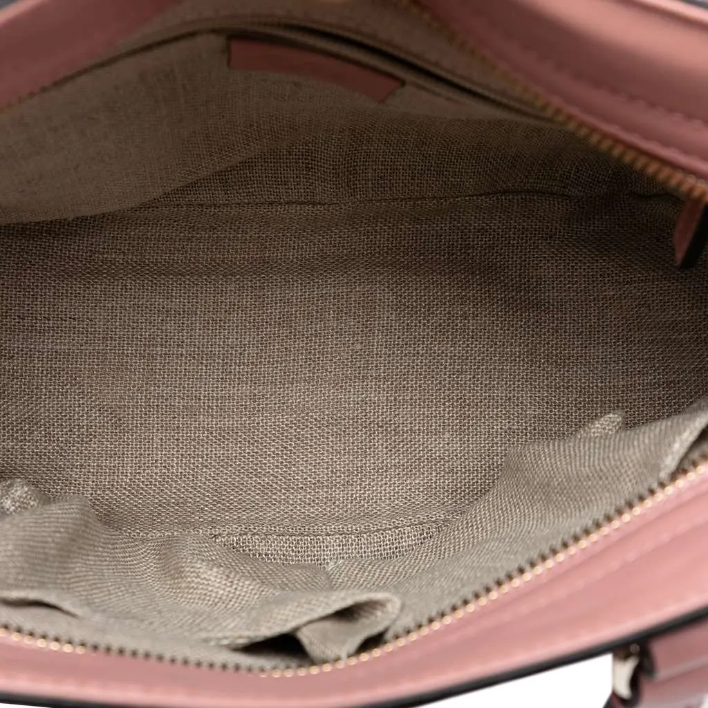 Gucci Small Microguccissima Bree Satchel Pink Leather Very good - Model View