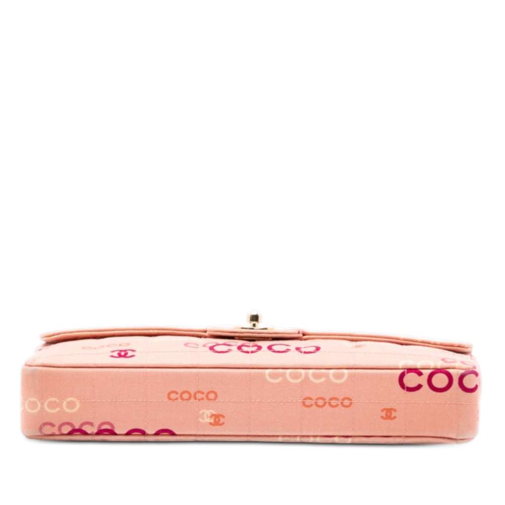 Chanel CC Chocolate Bar Canvas Logo East West Flap Pink Canvas Good condition - Inside View